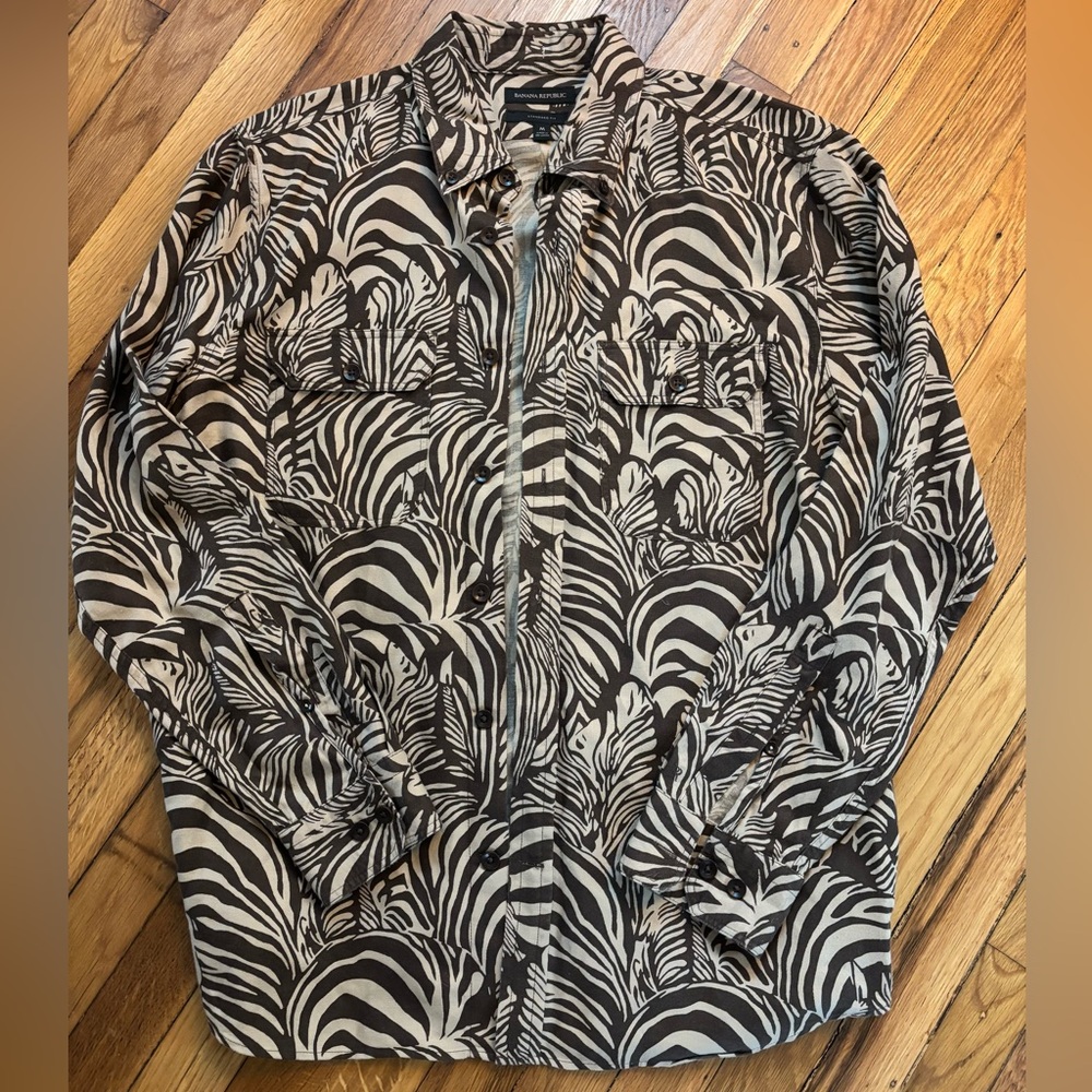 Banana Republic Zebra Pattern Shirt Jacket
